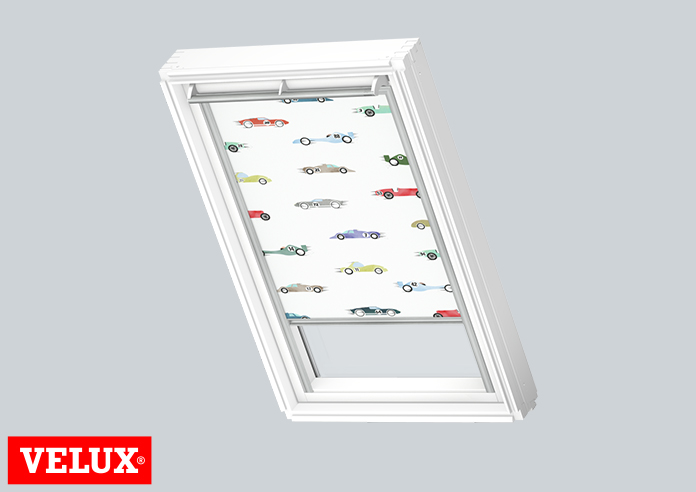 Childrens Roller (Blackout), 4654 Racing Cars - VELUX Loft Blind - Image 3